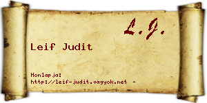 Leif Judit névjegykártya